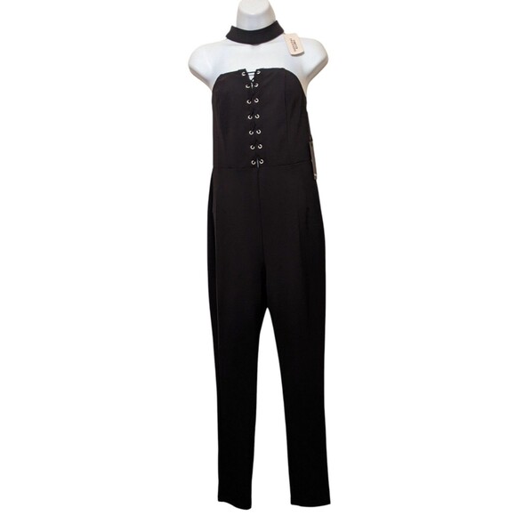 FOREVER 21 Strapless Whimsigoth Black Jumpsuit Size M - Picture 1 of 6